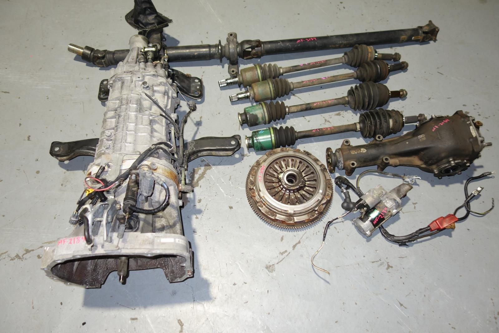 JDM Subaru Impreza Wrx STi 6speed Awd Transmission LSD Differential Axles Starter V7 R180 GDB TY856WB1AA Gearbox