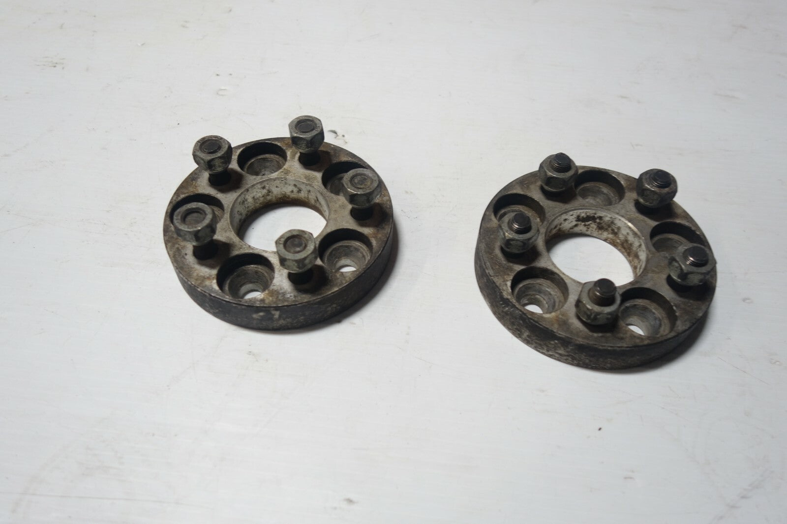 JDM USED 1 INCH 5X100 2 WHEEL SPACERS ADAPTERS 5 LUG CARS 5X100 SPACERS ADAPTERS