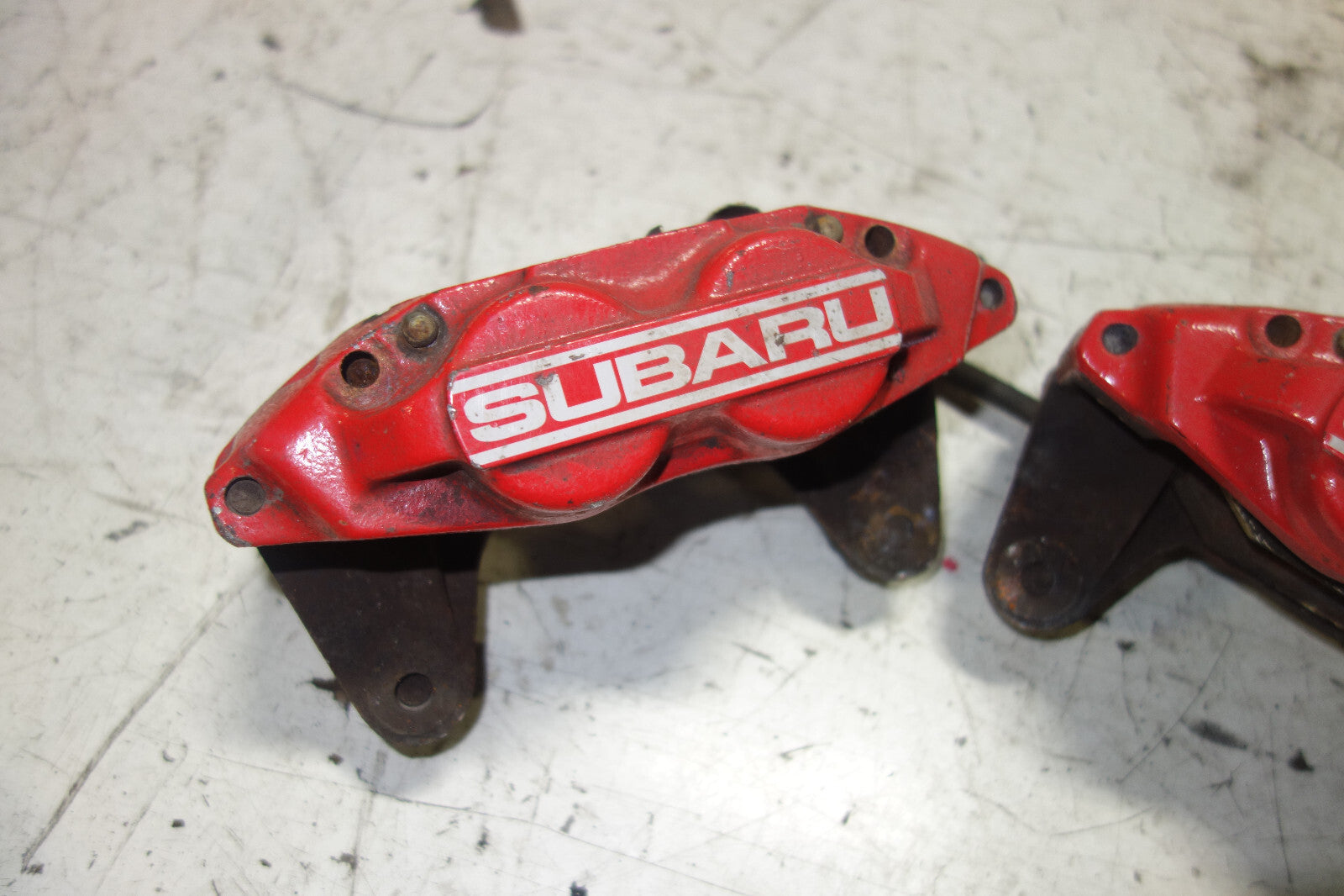 JDM Subaru Impreza WRX STi Legacy Forester Front 4 Pot Piston Brake Calipers RED
