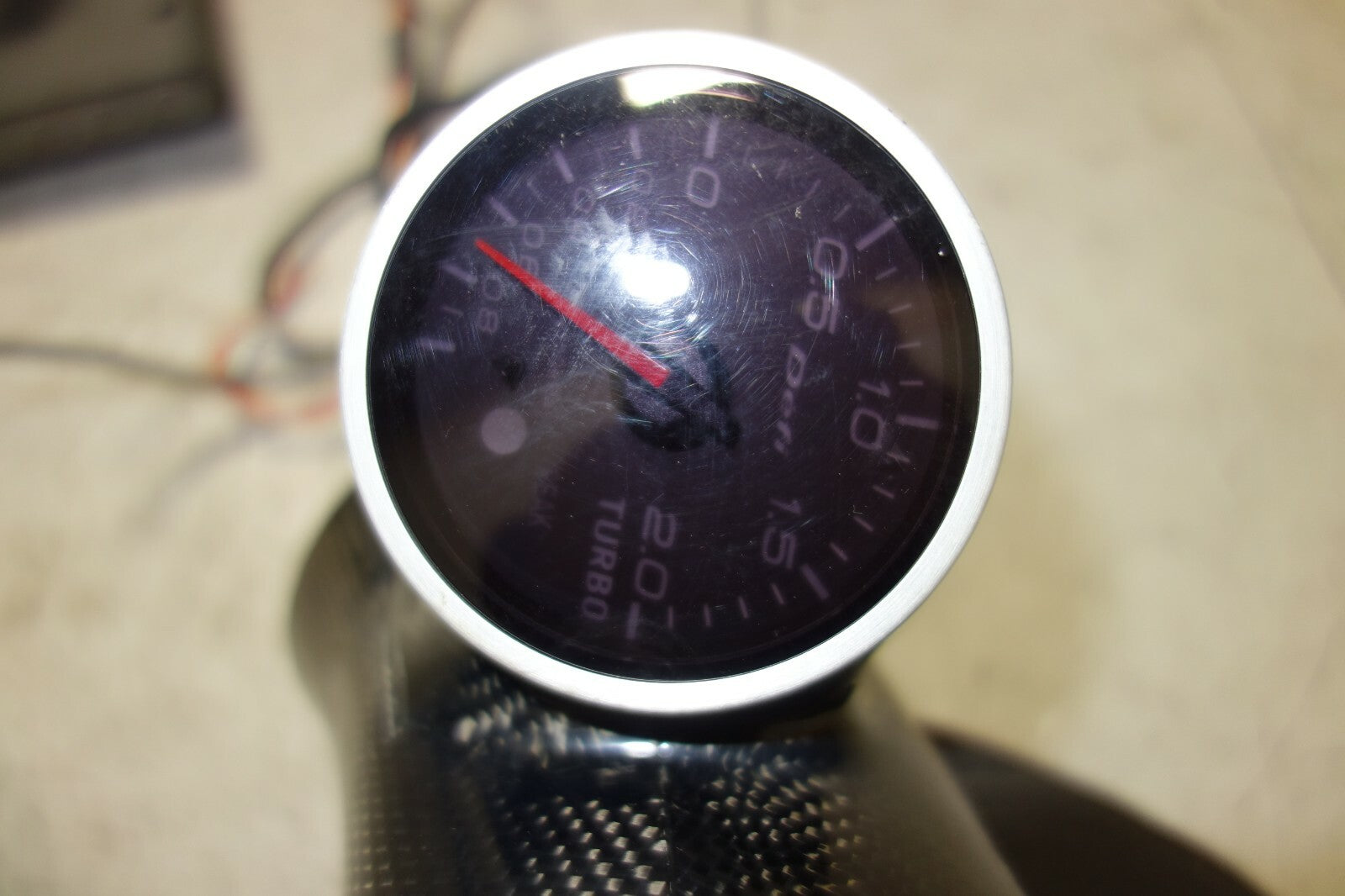 JDM Subaru Defi Turbo Boost Gauge + Controller Carbon Fiber Pod Trim