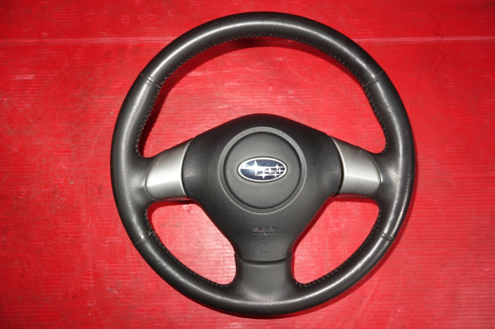 JDM Subaru Impreza Forester Legacy 3 Spoke Leather Steering Wheel & Hub #6265