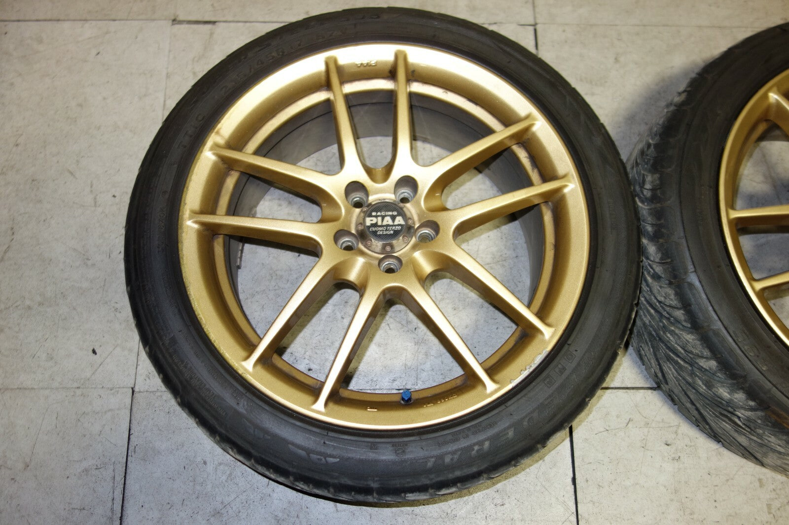 JDM PIAA Rims Wheels Tires 5x100 17x7.5 + 48 Offset Made in Japan Luomoterzo