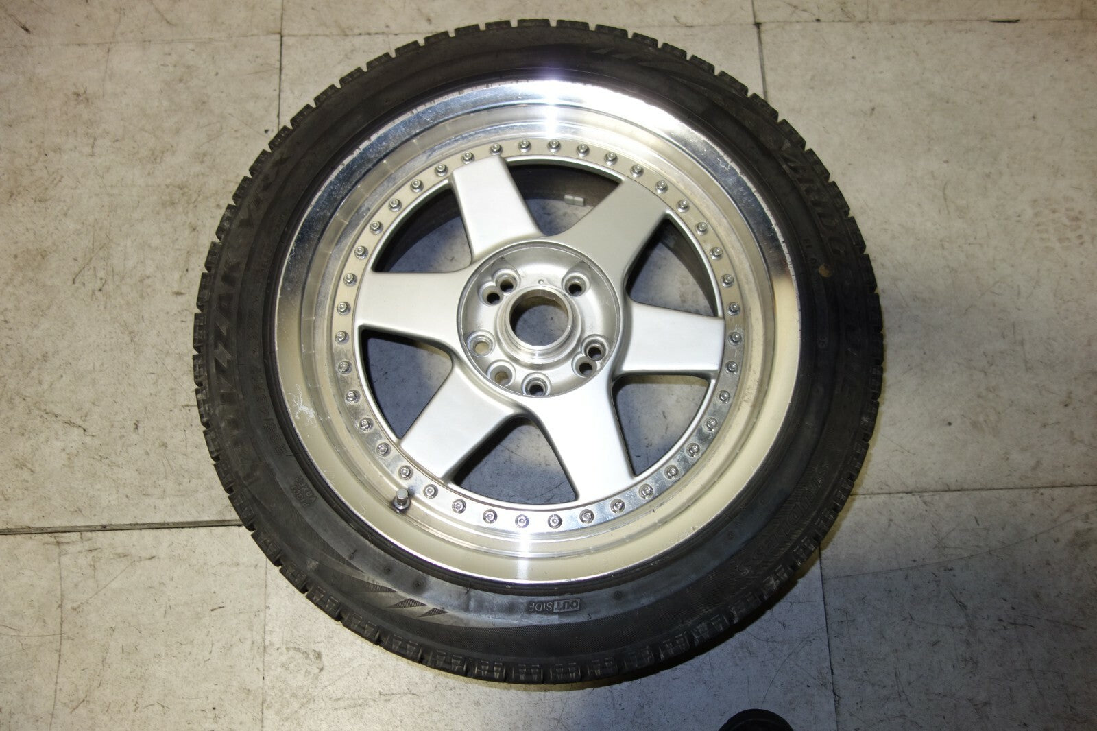 JDM Linea Sport Rim Single Tire 5x114.3 17x8 + 45 Offset Used Japan Mags