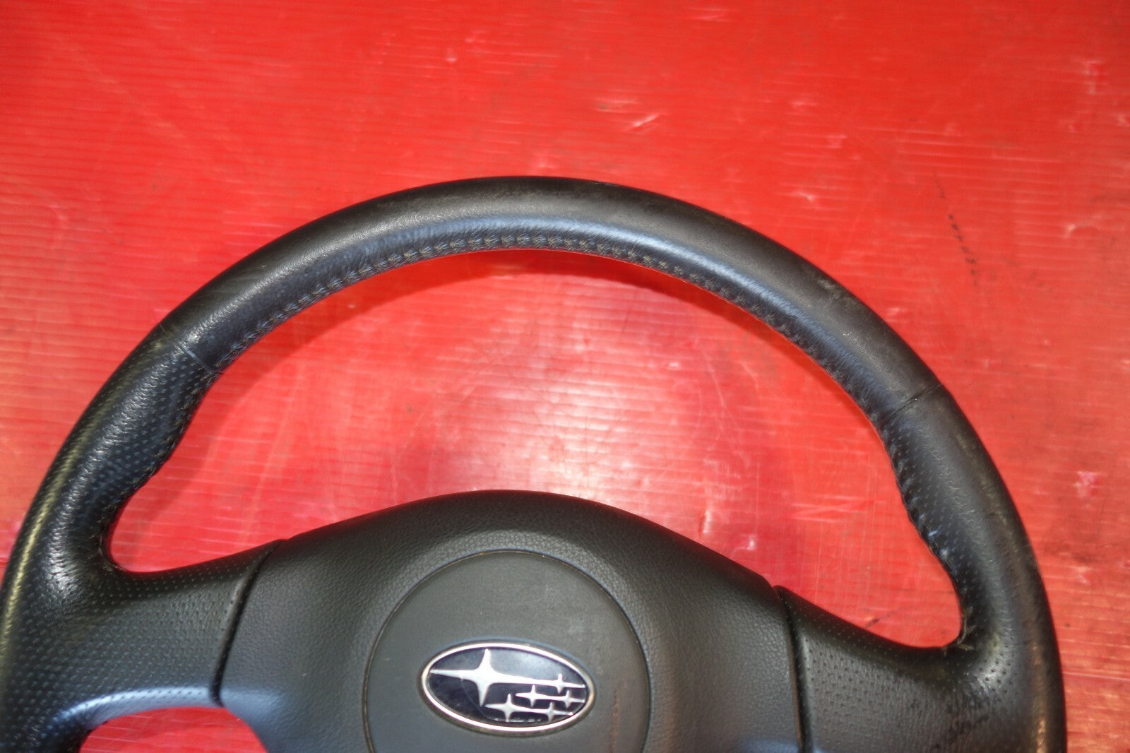 JDM Subaru Impreza Forester Legacy 3 Spoke Leather Steering Wheel & Hub #6209