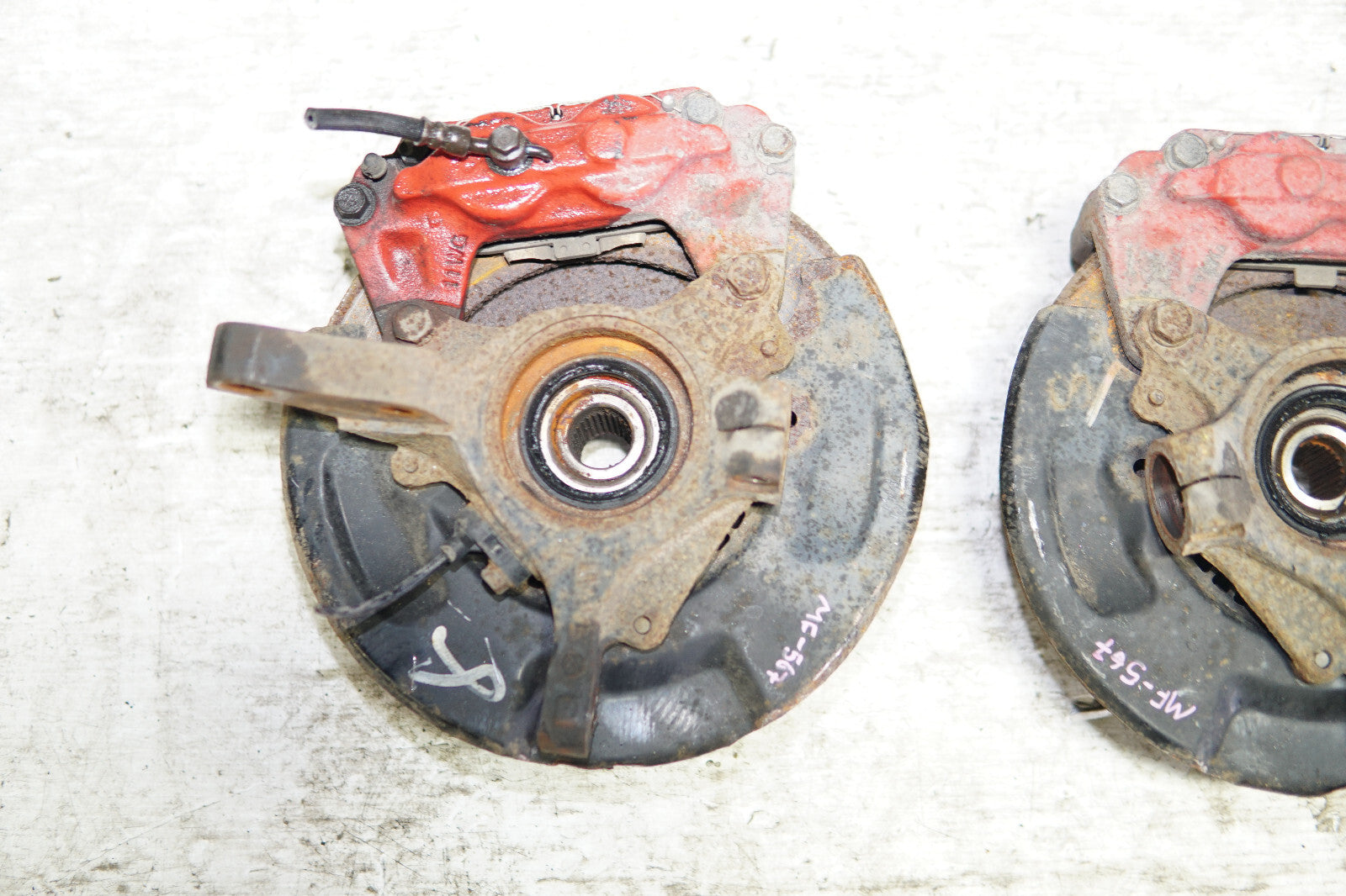 JDM Subaru Impreza WRX STi Forester 4 Pot Piston Brake Calipers Hubs Knuckles