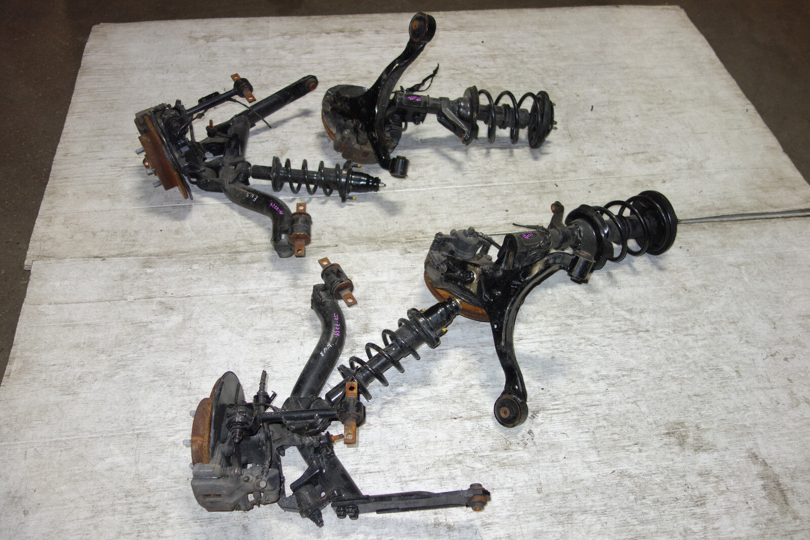 JDM Honda Civic 5 Lug Brake Calipers Spindles Hub Trailing Arm 2001-2005 EU3