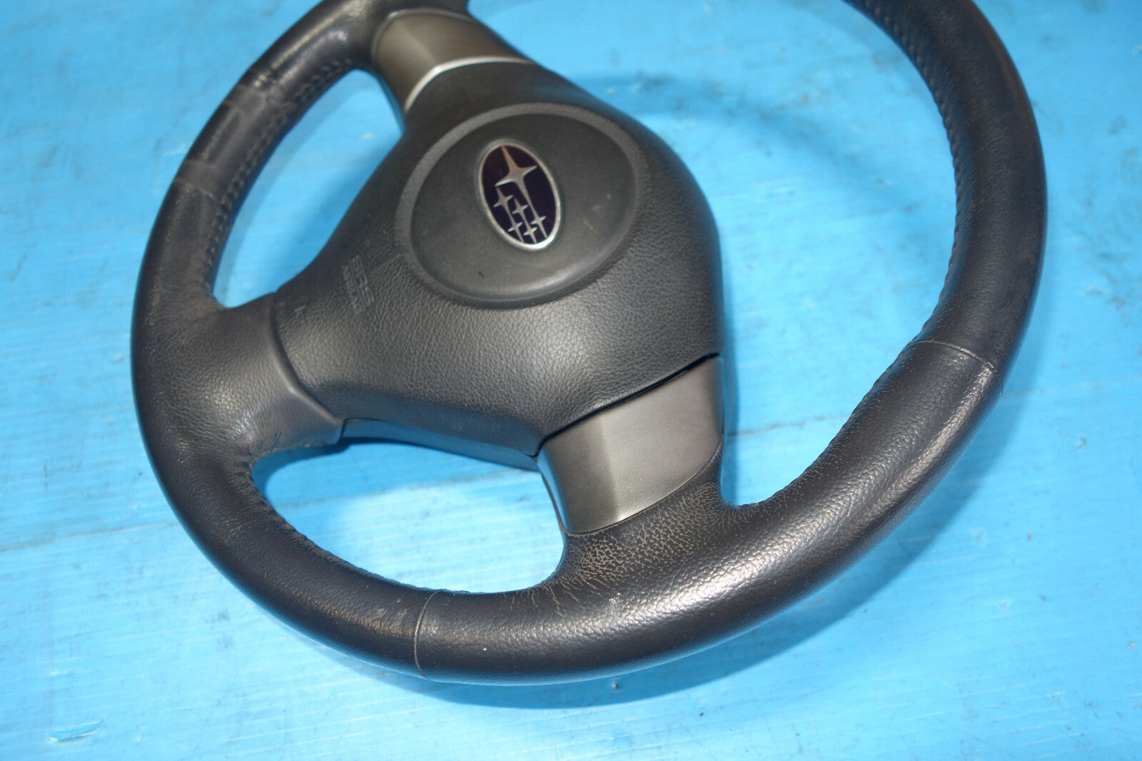 JDM Subaru Impreza Forester Legacy 3 Spoke Leather Steering Wheel & Hub #5776