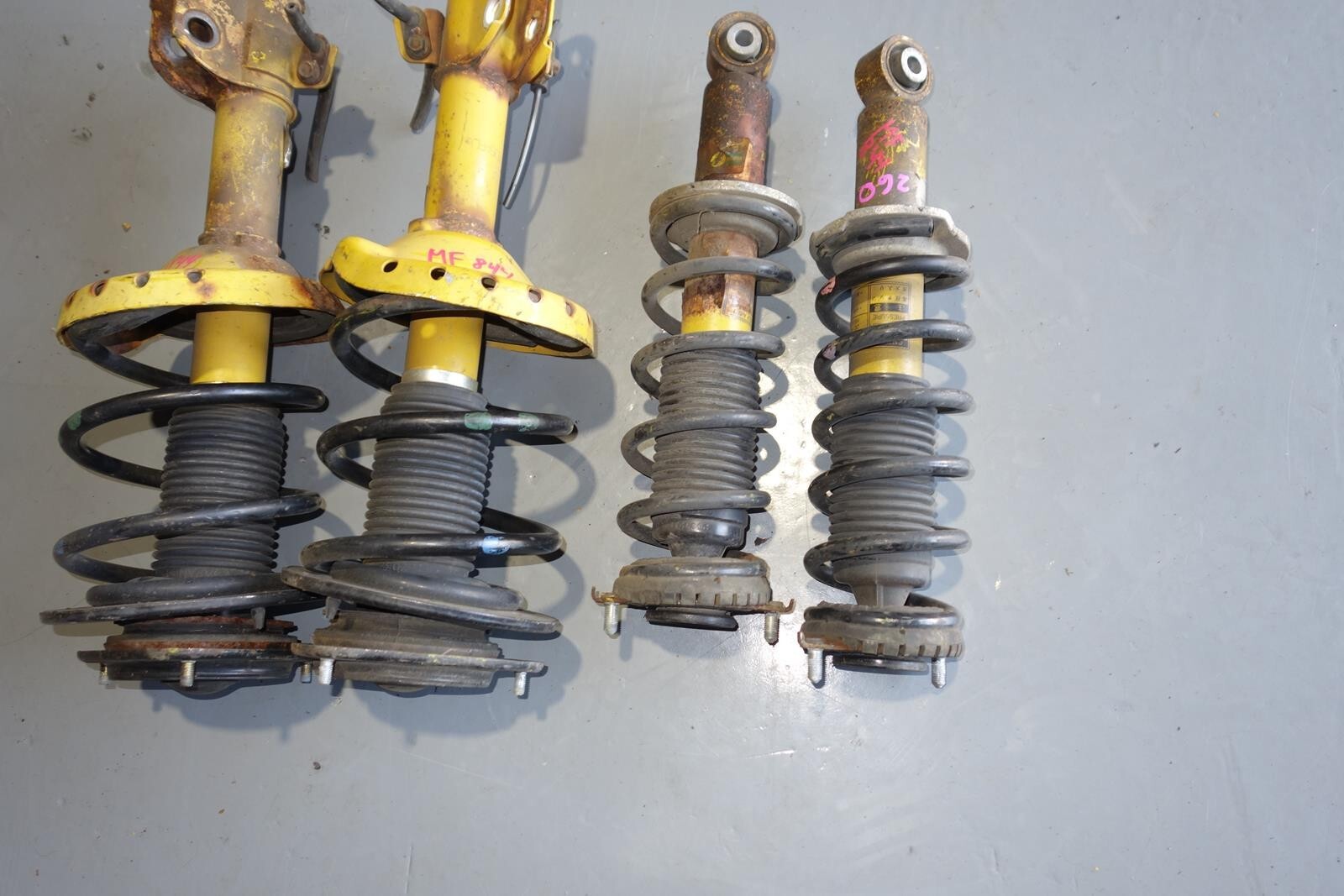 JDM Subaru Legacy Bilstein Yellow Shocks Struts Springs 2005-2009 # MF -844