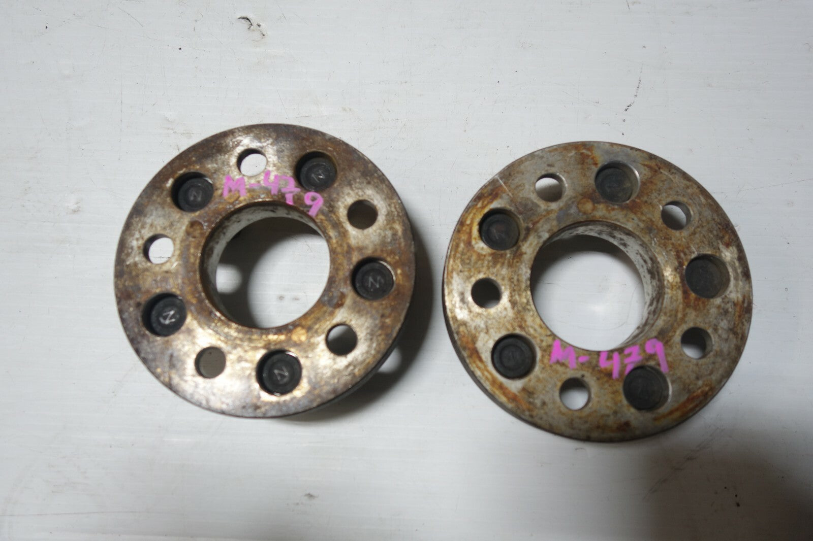 JDM USED 1 INCH 5X100 2 WHEEL SPACERS ADAPTERS 5 LUG CARS 5X100 SPACERS ADAPTERS
