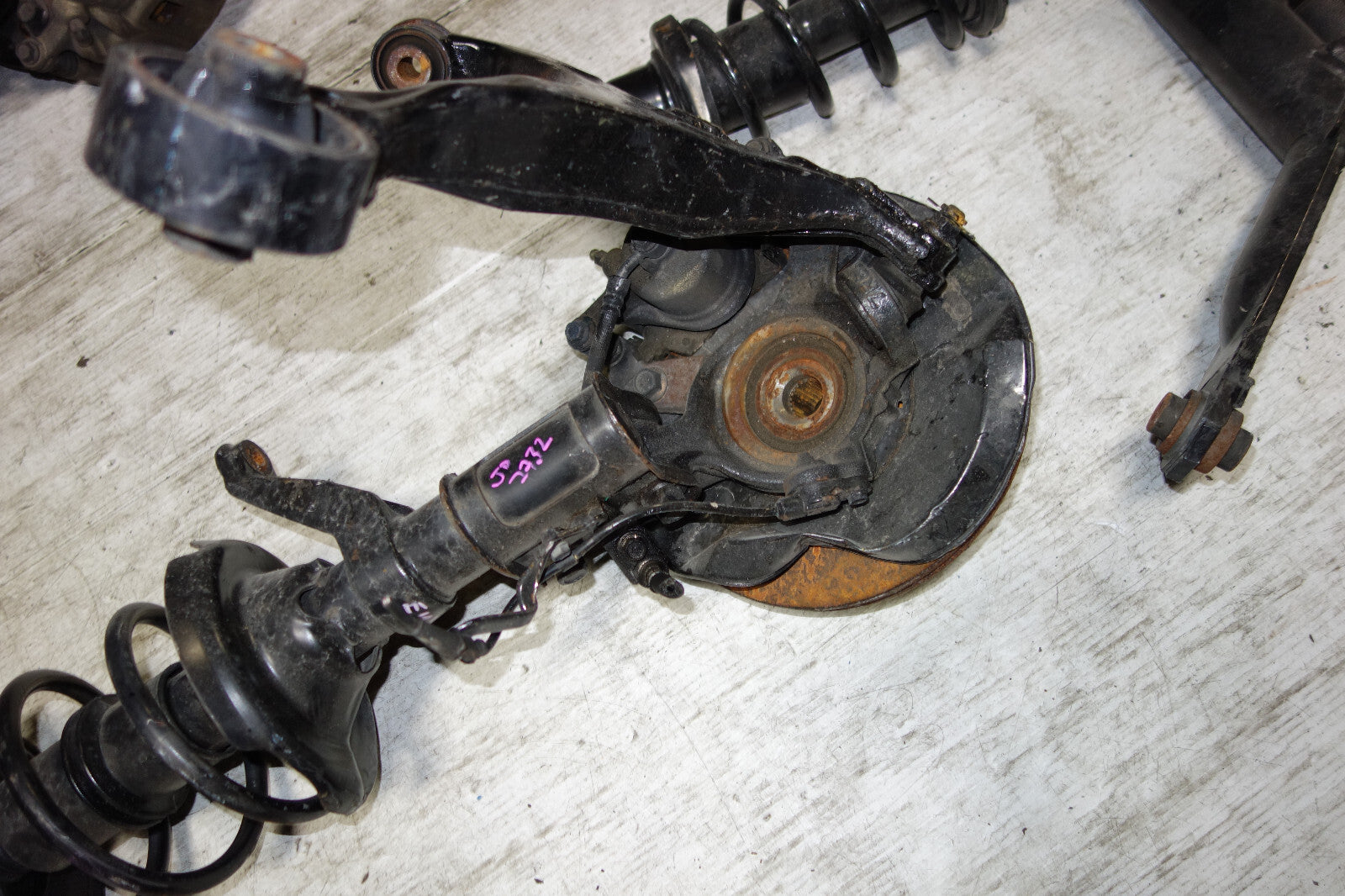 JDM Honda Civic 5 Lug Brake Calipers Spindles Hub Trailing Arm 2001-2005 EU3