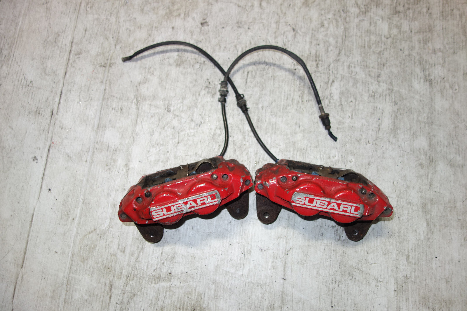 JDM Subaru Impreza WRX STi Legacy Forester Front 4 Pot Piston Brake Calipers RED