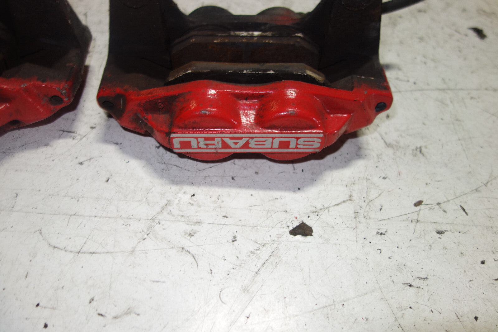 JDM Subaru Impreza WRX STi Legacy Forester Front 4 Pot Piston Brake Calipers RED