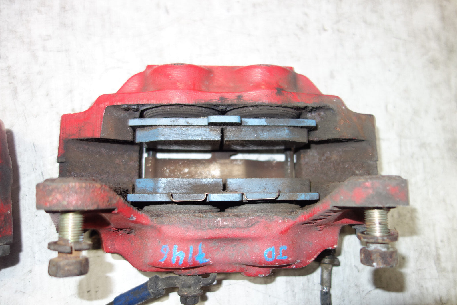 JDM Subaru Impreza WRX STi Legacy Forester Front 4 Pot Piston Brake Calipers RED