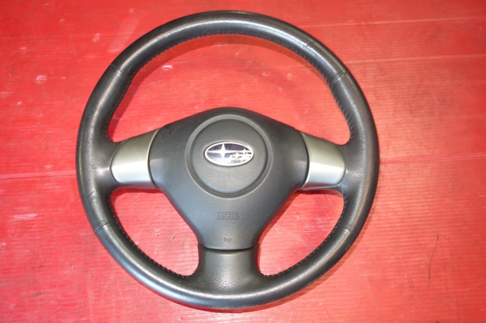 JDM Subaru Impreza Forester Legacy 3 Spoke Leather Steering Wheel & Hub #6211