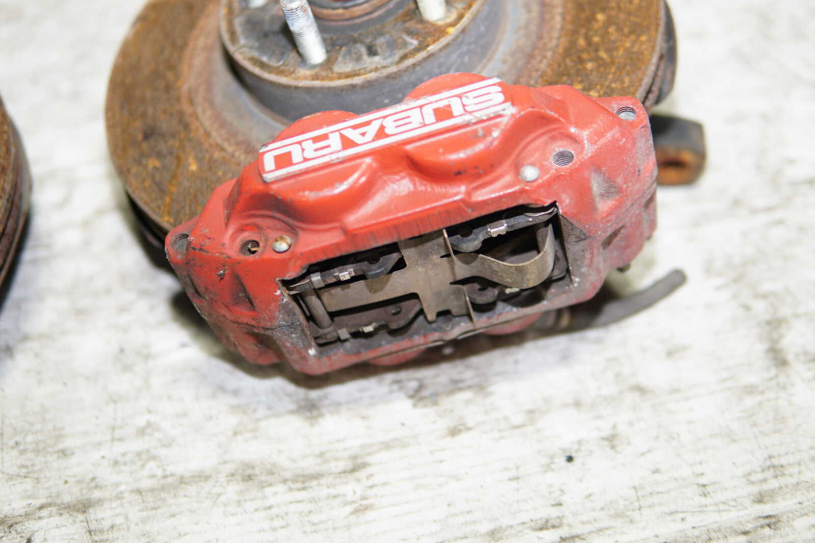 JDM Subaru Impreza WRX STi Forester 4 Pot Piston Brake Calipers Hubs Knuckles