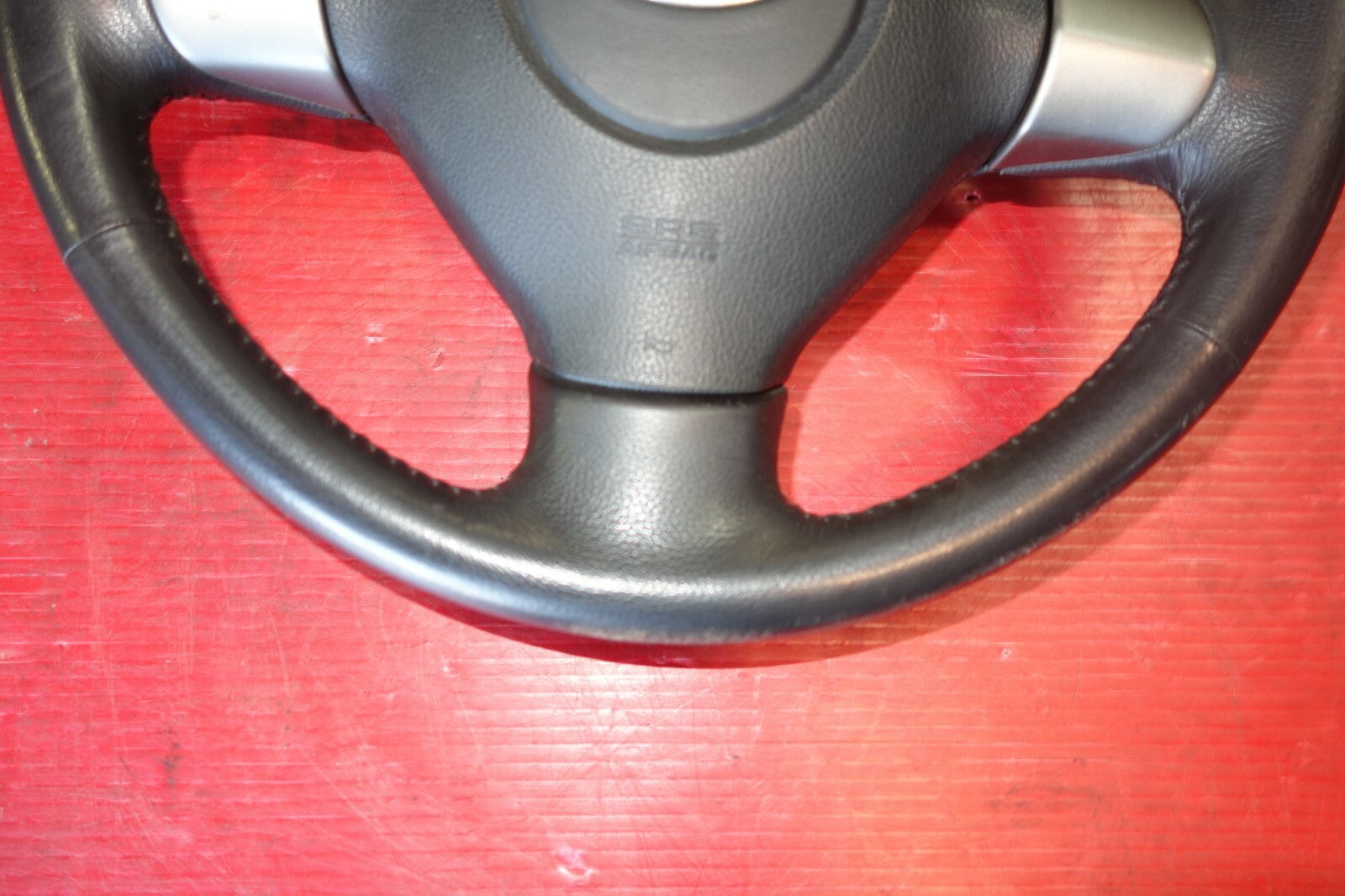 JDM Subaru Impreza Forester Legacy 3 Spoke Leather Steering Wheel & Hub #6211