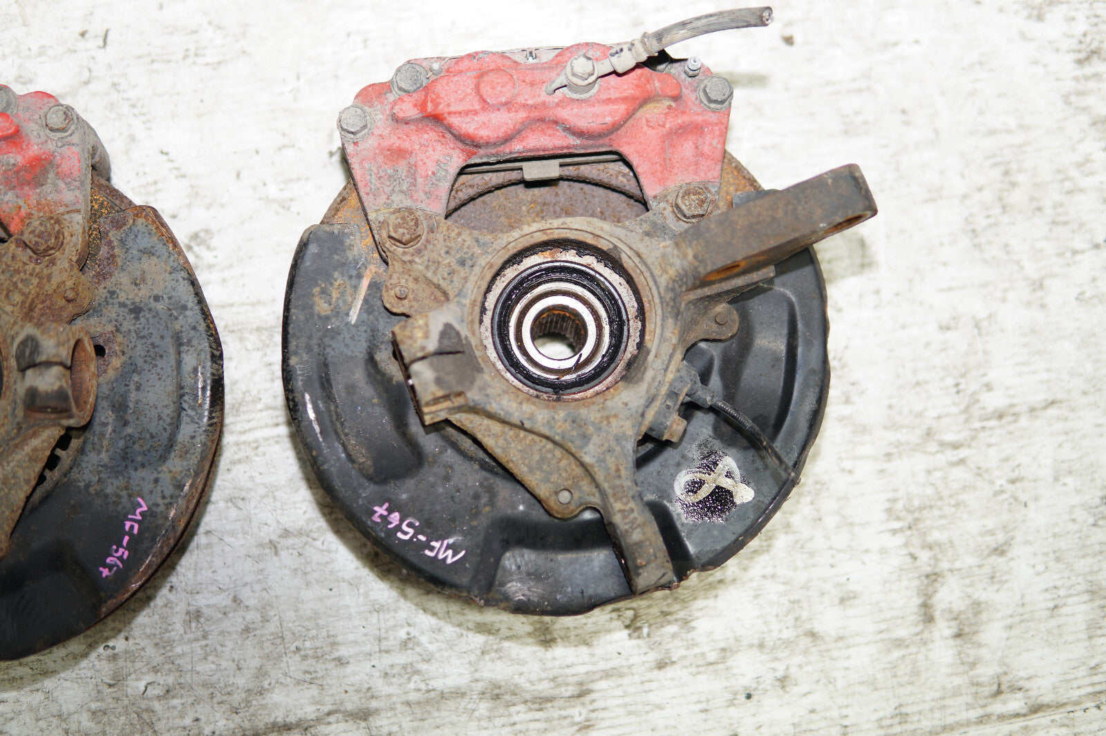 JDM Subaru Impreza WRX STi Forester 4 Pot Piston Brake Calipers Hubs Knuckles