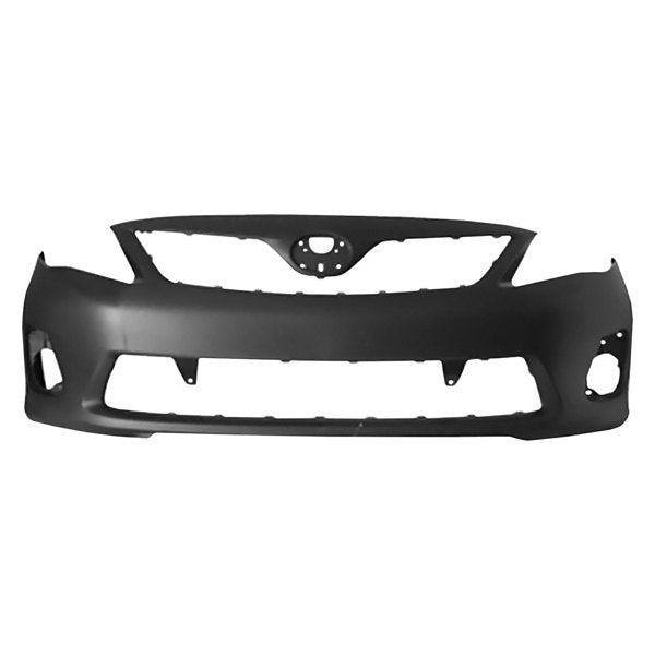 TOYOTA COROLLA 2009-2013 — FRONT BUMPER PRIMED; W/O SPOILER HOLES & LICENSE HOLE; CANADA BUILT; CE/LE SEDAN 11-13