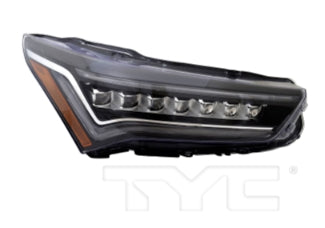 ACURA RDX 2019-2025 — HEADLIGHT ASSBLY RH; W/O LOGO; DARK UPPER LENS STRIP; A-Spec 19-21; PMC Edition 2021; Base 22-23; Advance 22-25 CAPA (33100-TJB-A21)