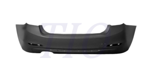 BMW 3 SERIES 2012-2018 — REAR BUMPER PRIMED; FOR F30 328I GAS SEDAN; W/O SENSOR HOLES; W/ MOLDING HOLES;12-15