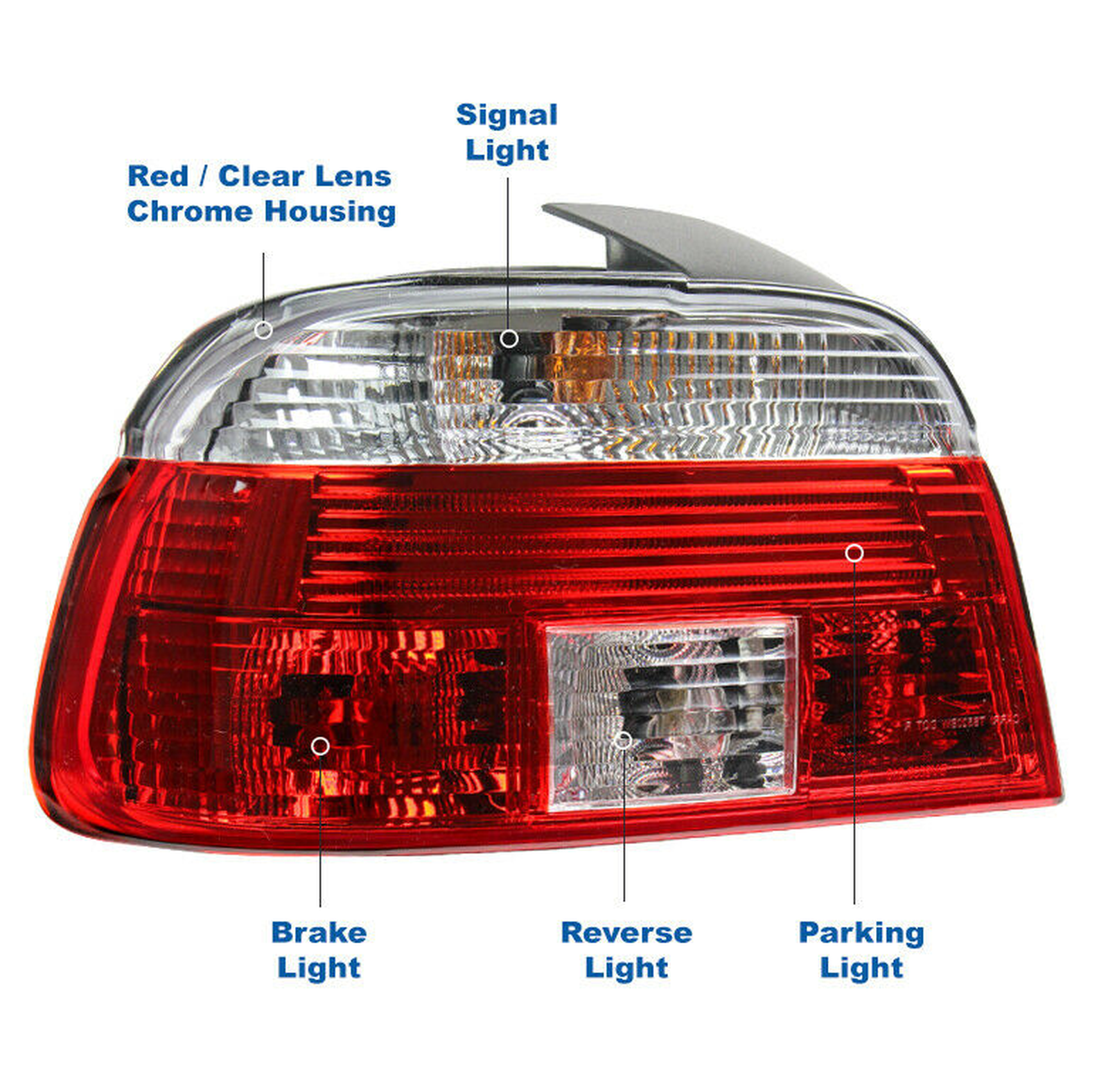 BM2818103 bmw 5 series 2001 2003 left taillight without clear lens hq bm2818103 2