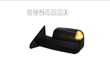 RAM RAM PICKUP-RAM 2019-2025 — TOW MIRROR LH; TEXTURED; POWER/FOLD/HEATED/MARKER/PUD./TURN/SPOTTER/TEMPERATURE SENSOR; 25/3500 2019-2020 (68381775AA)