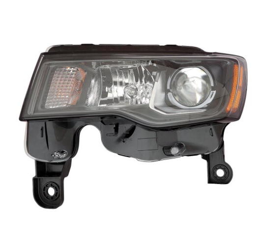 JEEP GRAND CHEROKEE 2011-2021 — HALOGEN HEADLIGHT LH; BLACK; 2017-2021/WK 2022