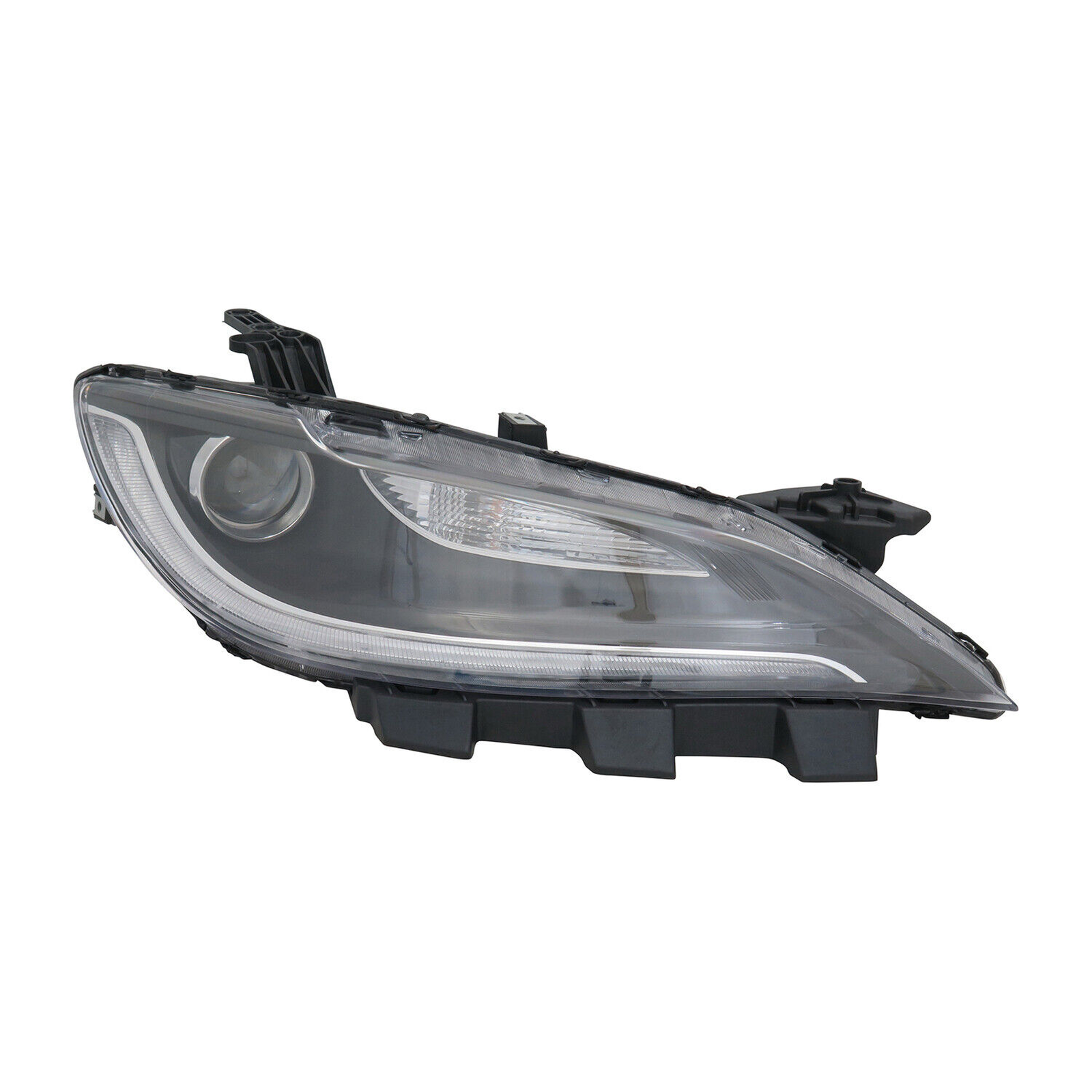 CH2503261 chrysler 200 2015 2017 right headlight halogen with led drl black trim hq ch2503 2