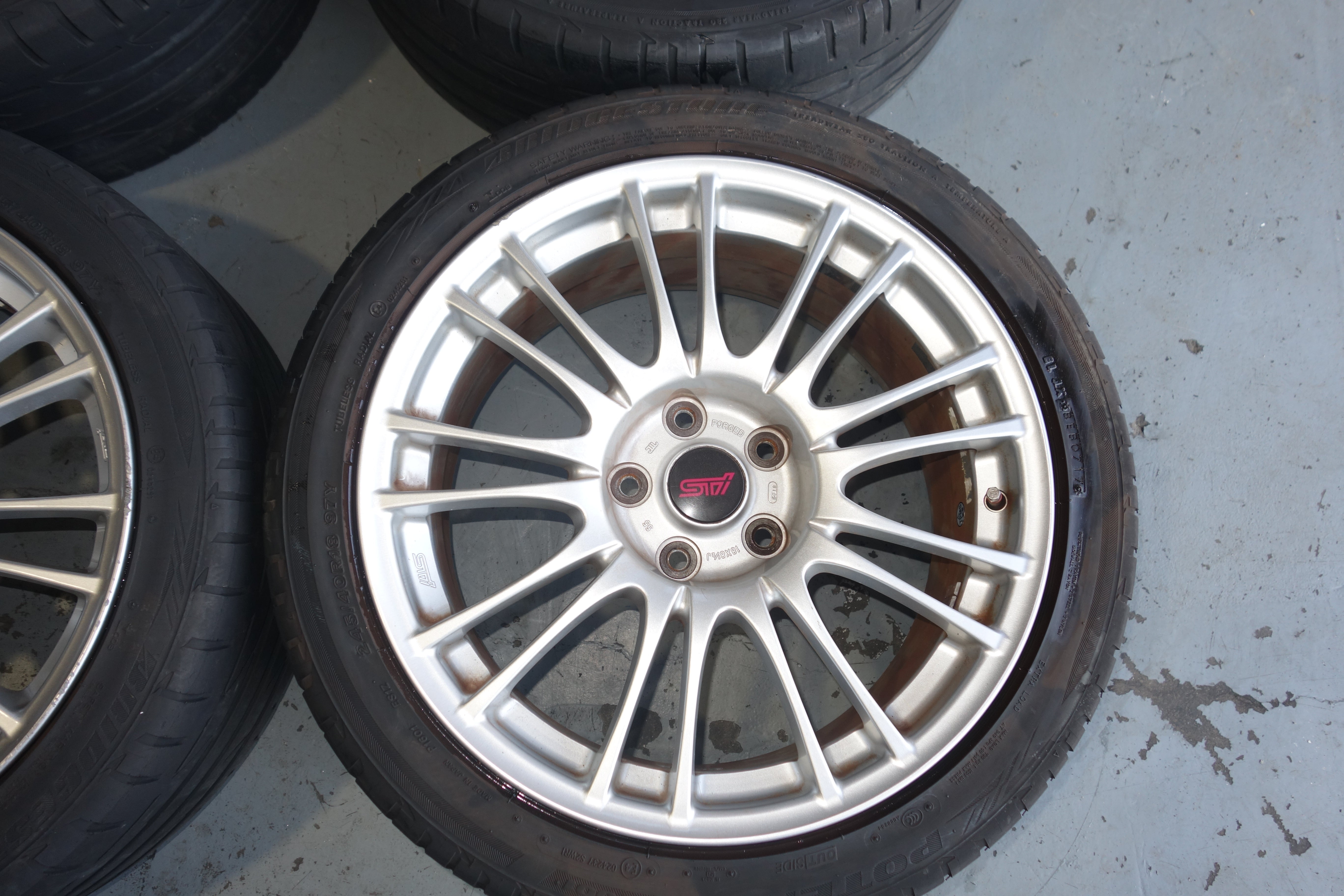 JDM Subaru Impreza WRX STi BBS Forged Rims Wheels Tires Mags GRB Light Weight 5x114.3 18x8.5 +55