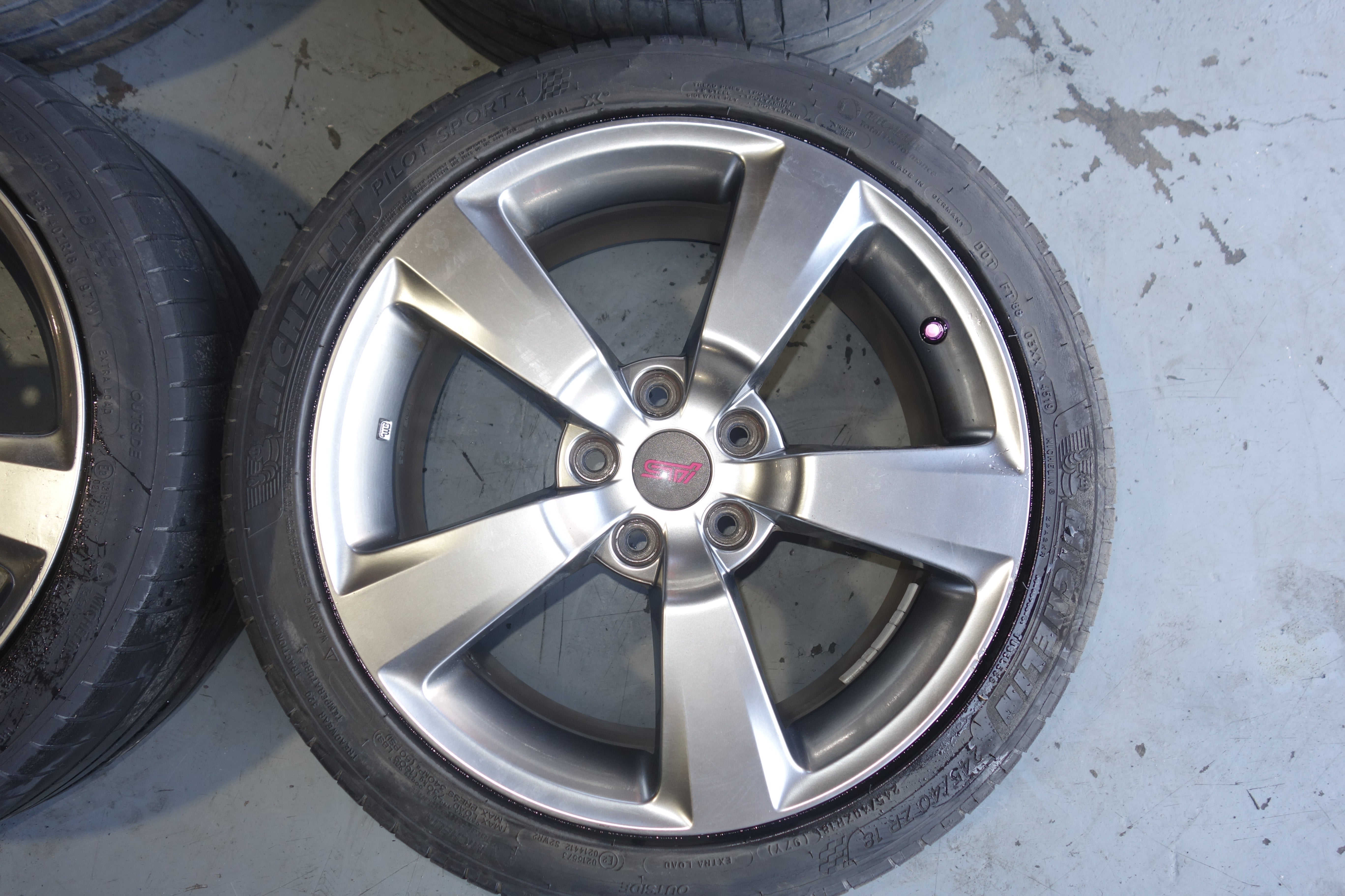 JDM Subaru WRX STI GRB OEM 5x114.3 18x8.5 +55 Lightweight Alloy Wheels with Tires 245/40R18