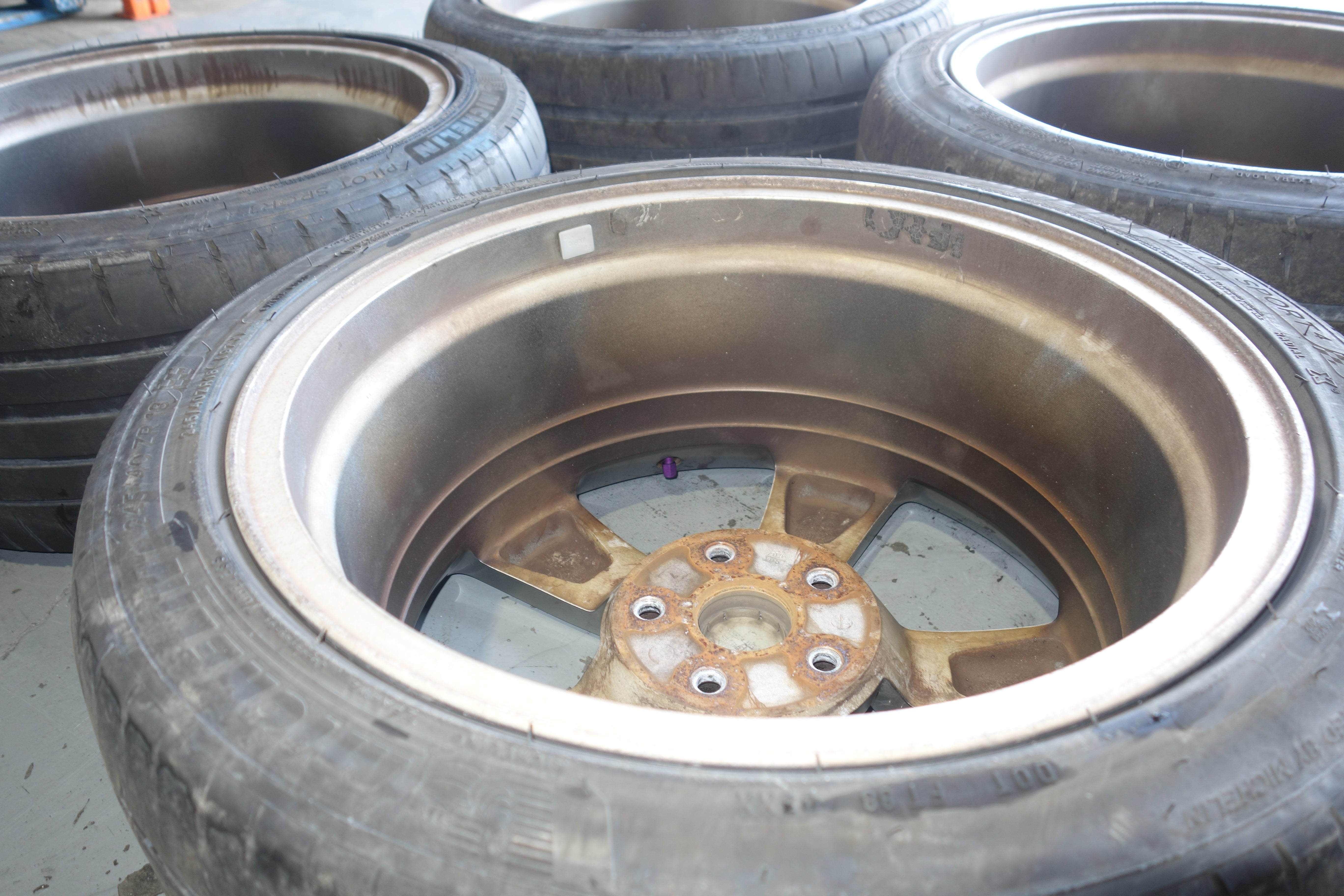 JDM Subaru WRX STI GRB OEM 5x114.3 18x8.5 +55 Lightweight Alloy Wheels with Tires 245/40R18