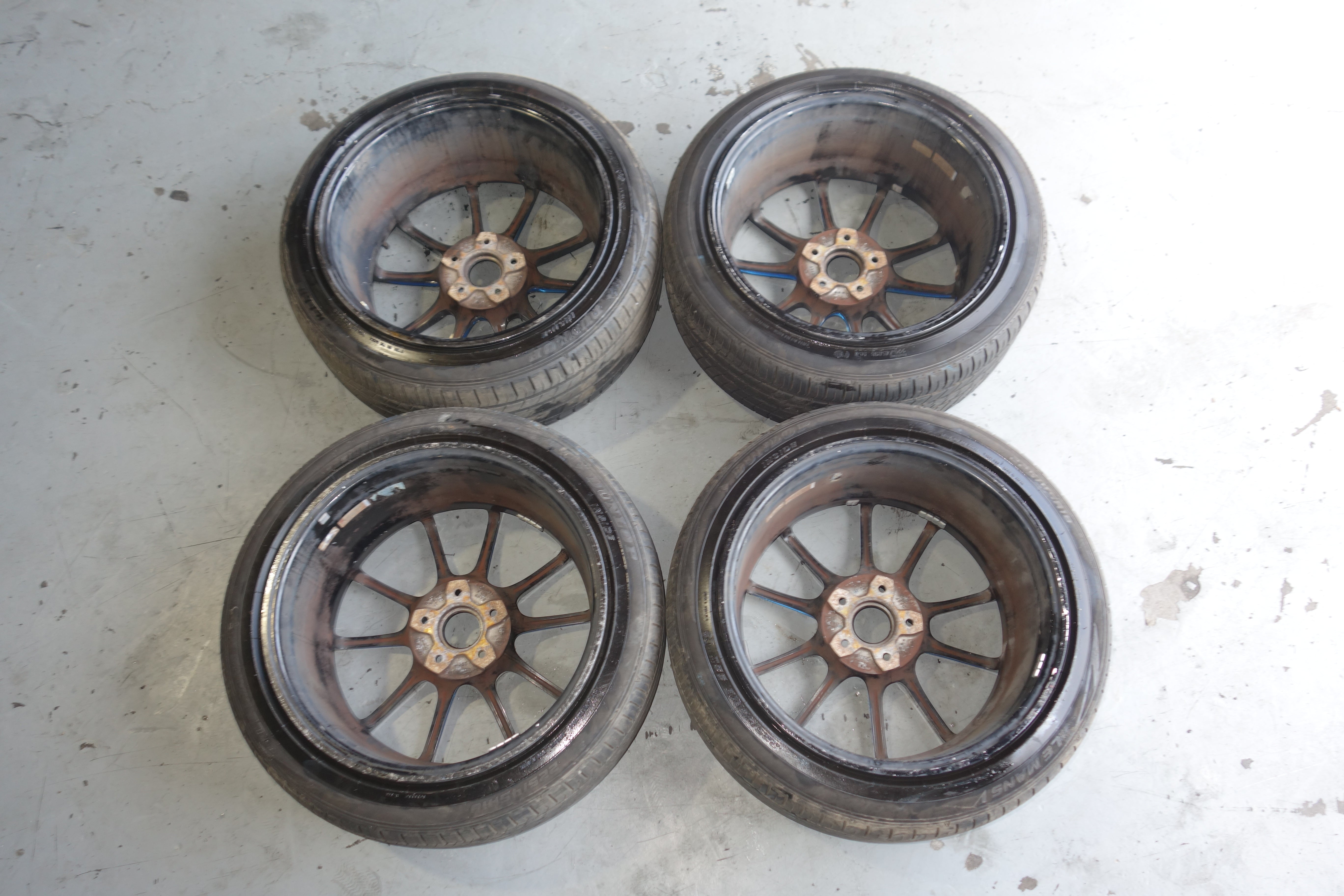 JDM WedsSport SA-55M 18x8.5 +50 5x114.3 BBM Lightweight JDM Alloy Wheels w/ 225/45R18 Tires Set