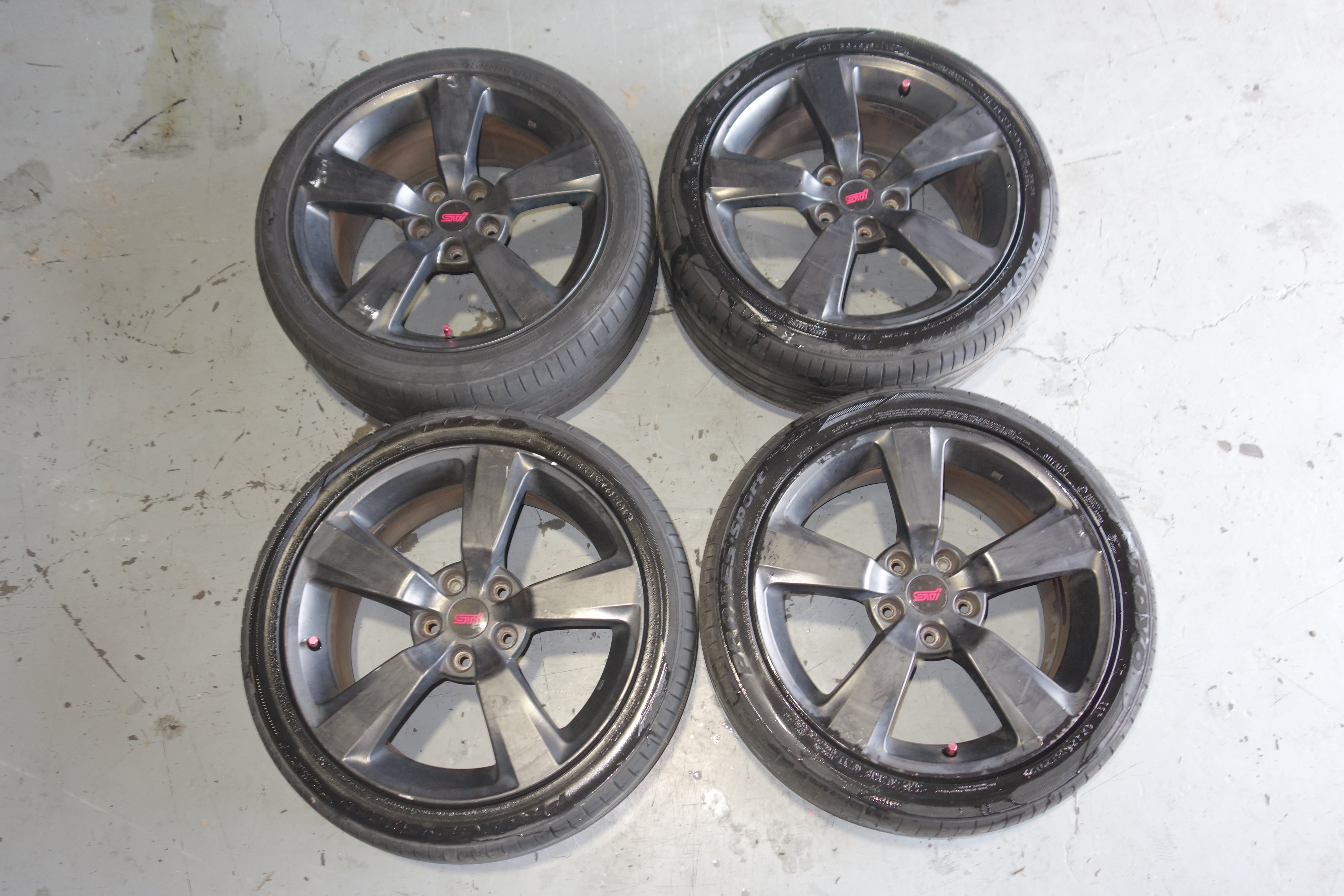 JDM Subaru WRX STI GRB OEM 5x114.3 18x8.5 +55 Lightweight Alloy Wheels with Tires 245/40R18 2008 Subaru Impreza WRX STI Wagon OEM Wheel 18x8.5 +55 Offset