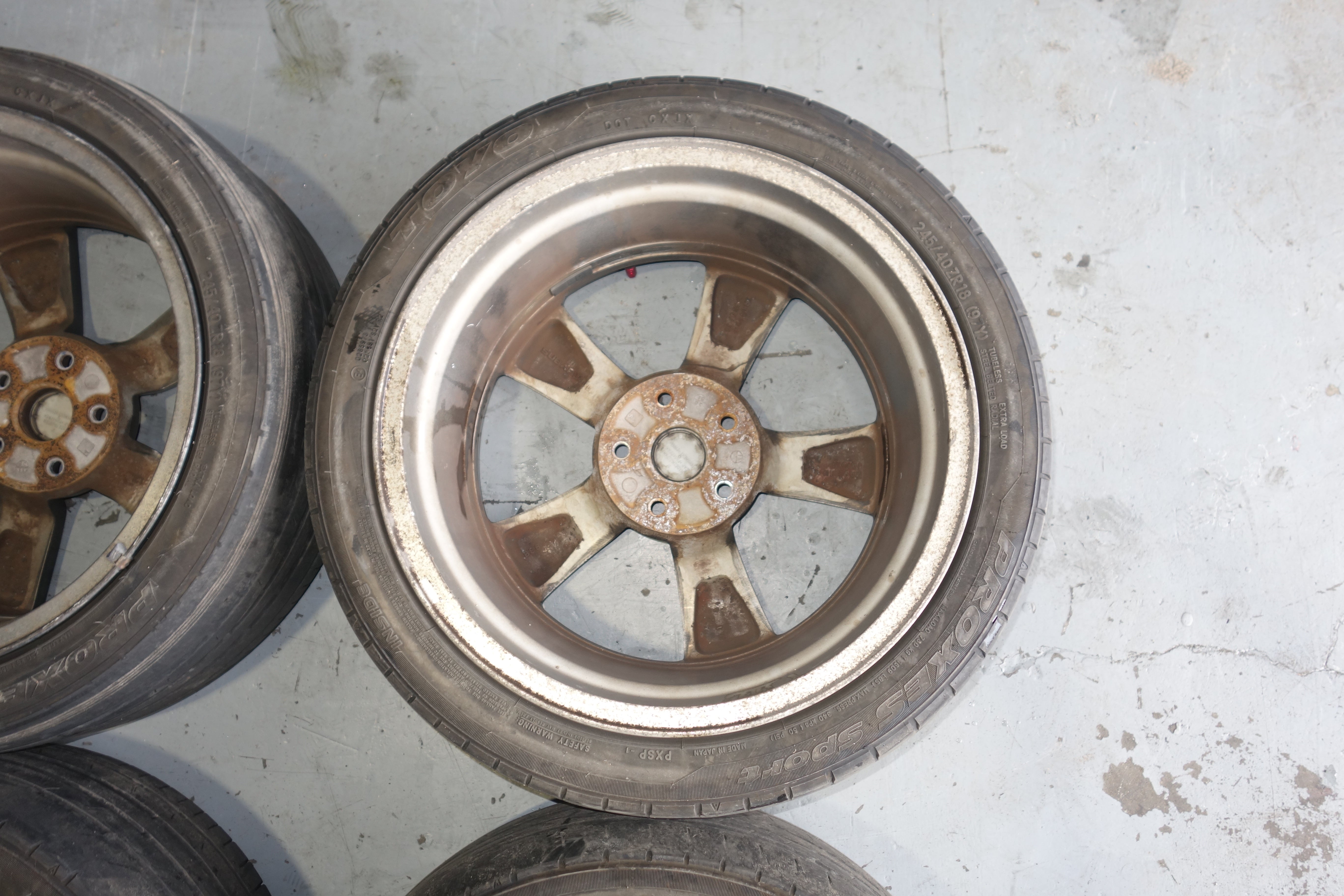JDM Subaru WRX STI GRB OEM 5x114.3 18x8.5 +55 Lightweight Alloy Wheels with Tires 245/40R18 2008 Subaru Impreza WRX STI Wagon OEM Wheel 18x8.5 +55 Offset