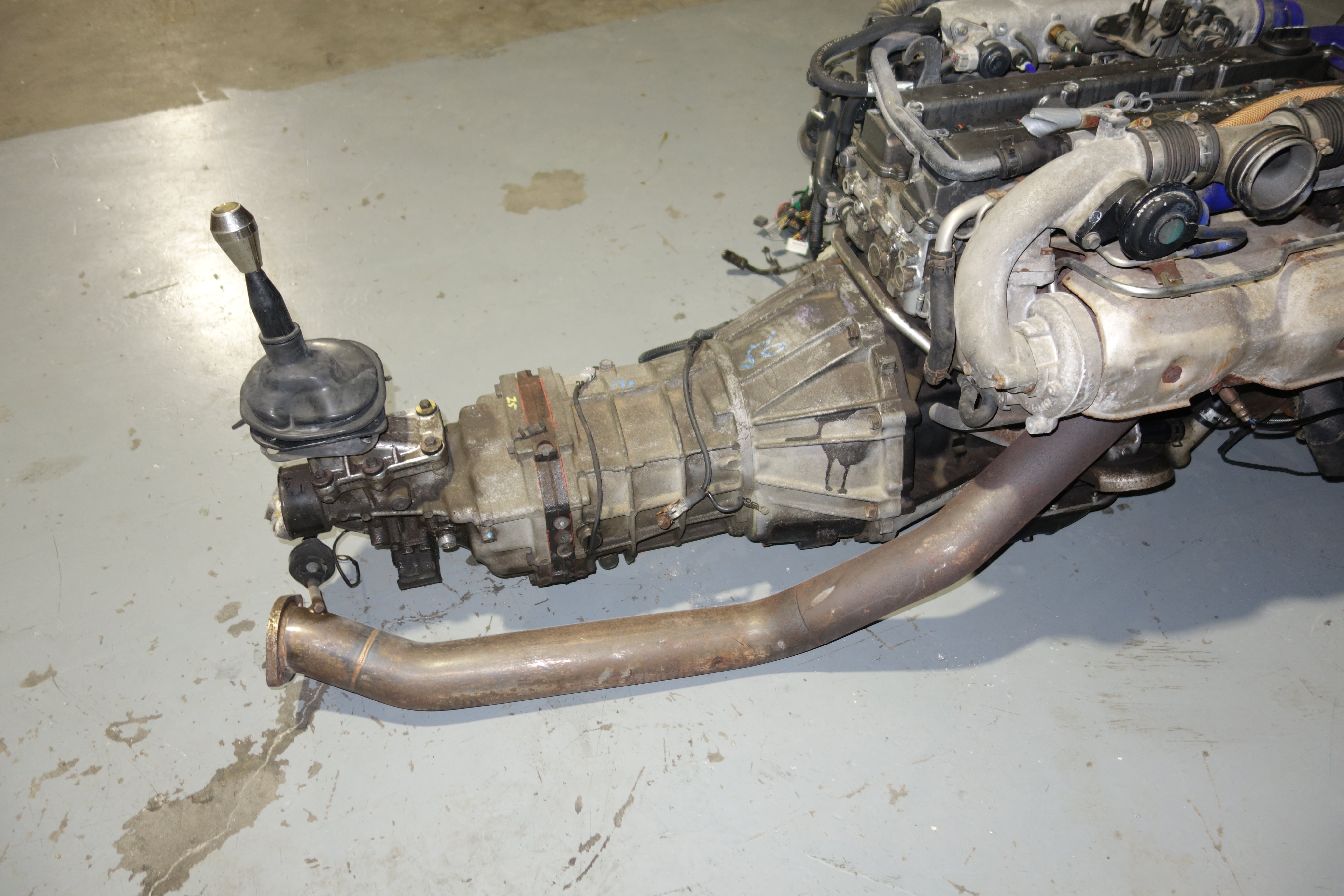 JDM Toyota Supra 1990-1993 1JZ-GTE Non-VVTi 2.5L Twin Turbo Engine & R154 5-Speed Manual Transmission Swap with Apexi Power FC ECU, Wiring Harness & Greddy Electronics