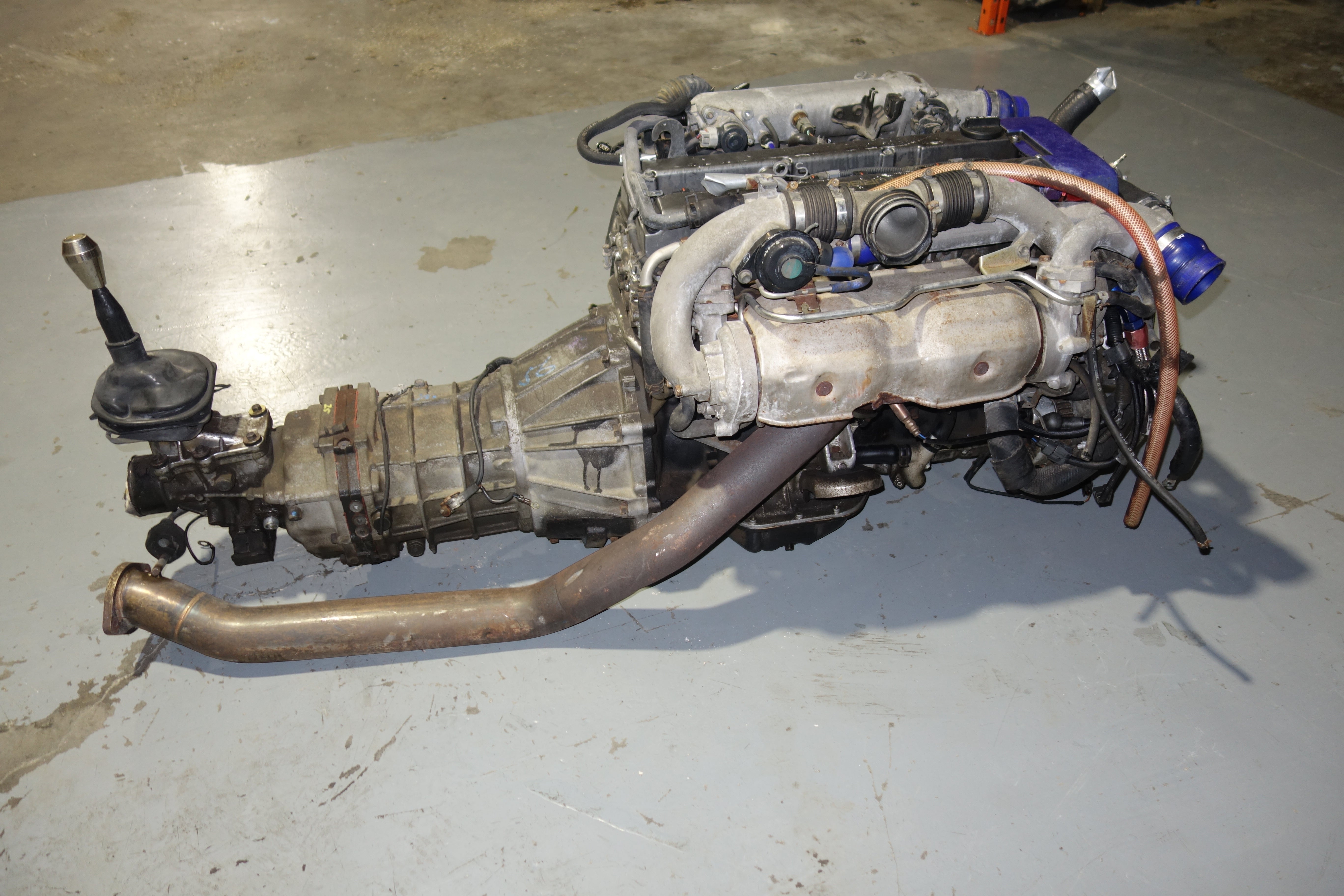 JDM Toyota Supra 1990-1993 1JZ-GTE Non-VVTi 2.5L Twin Turbo Engine & R154 5-Speed Manual Transmission Swap with Apexi Power FC ECU, Wiring Harness & Greddy Electronics