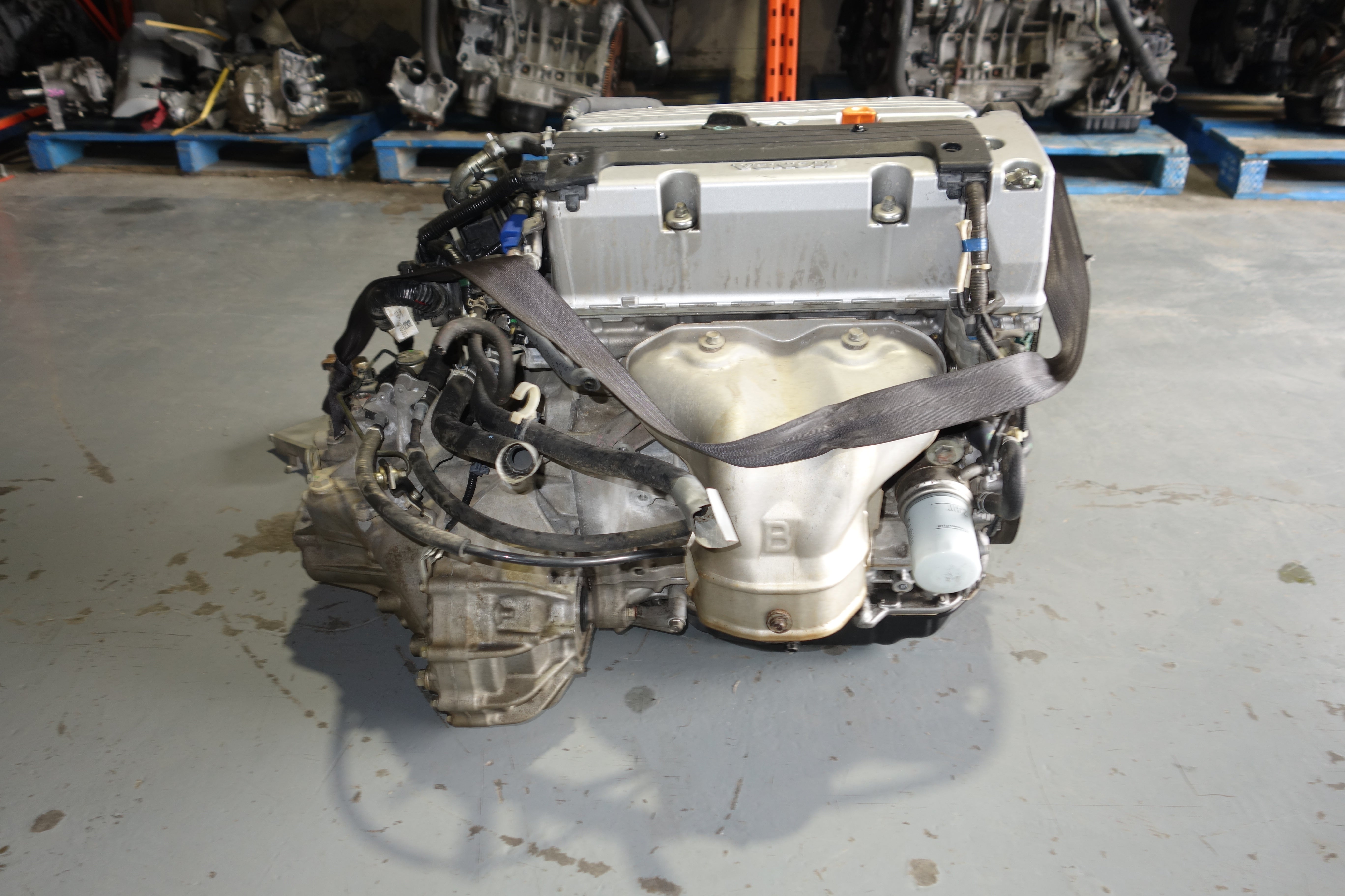 JDM Honda K24A3 K24A 2.4L DOHC i-VTEC Engine & 6-Speed Manual Transmission W/ Ecu Wiring Harness
