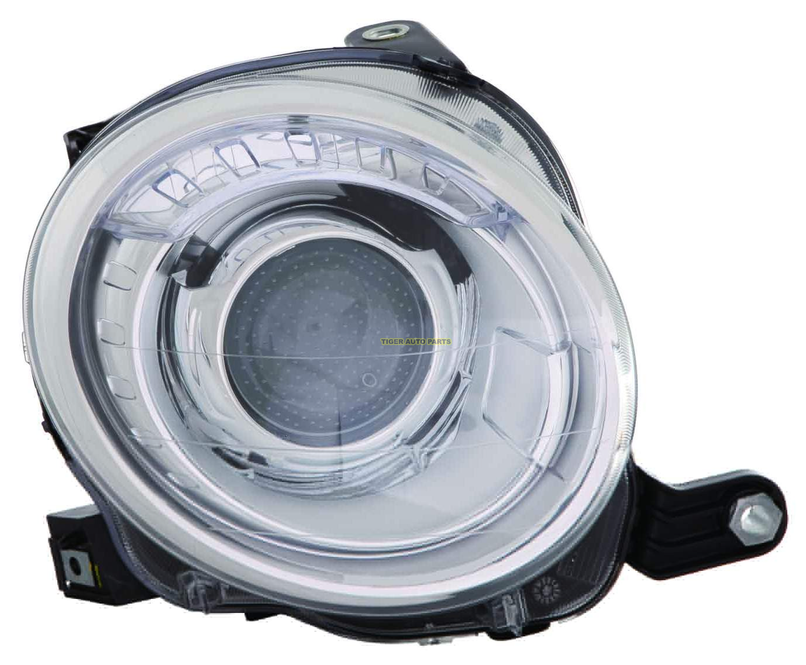 FI2503100H fiat fiat 500 headlight rh w o logo black trim for hatchback convertible 500 fiat 2012 2018 1