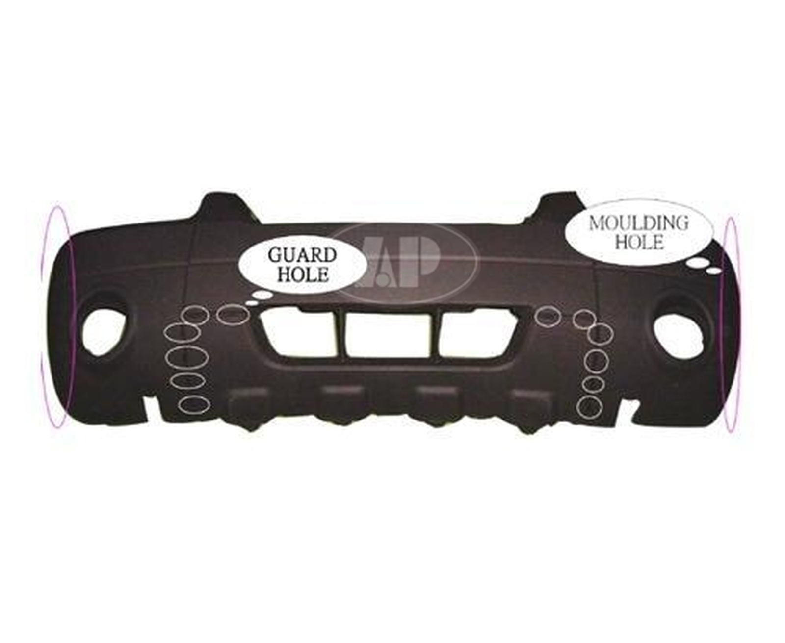 FO1000570 ford escape 2005 2007 bumper front matte black with fog flare skid plate xlt spo 1