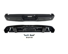 FORD PICKUP F150 2021-2023 — REAR STEP BUMPER ASS'Y; BLACK PTM; W/ PARK SENSORS; W/O ACTIVE ASSIST & HITCH; F-150/RESPONDER 2021-2023 (EXC RAPTOR/TREMOR)