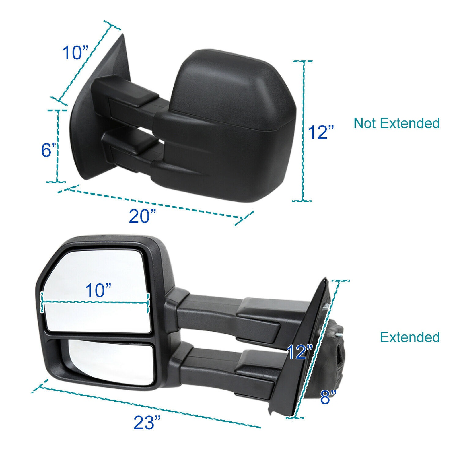 FO1320515 left side mirror manual towing type manual extend textured cap fo1320515 3