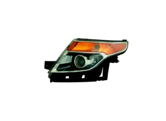 FORD EXPLORER 2011-2015 — HALOGEN HEADLIGHT LH; CHROME; W/O LOGO & ADJUST; EXPLORER/LIMITED 2011-2015
