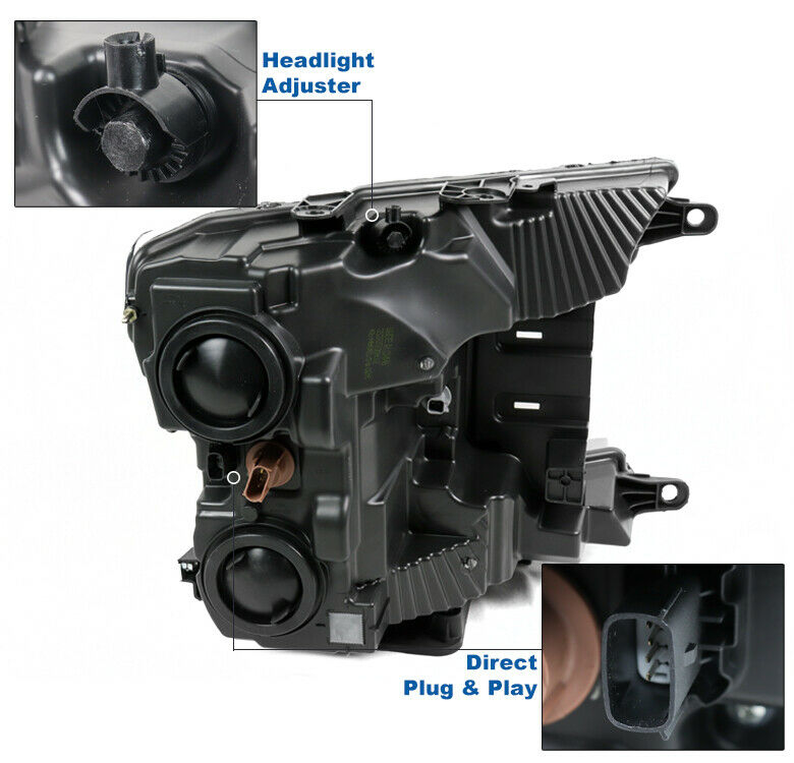 FO2502373 ford pickup f150 2018 2020 left headlight halogen with dark housing hq fo2502373 3
