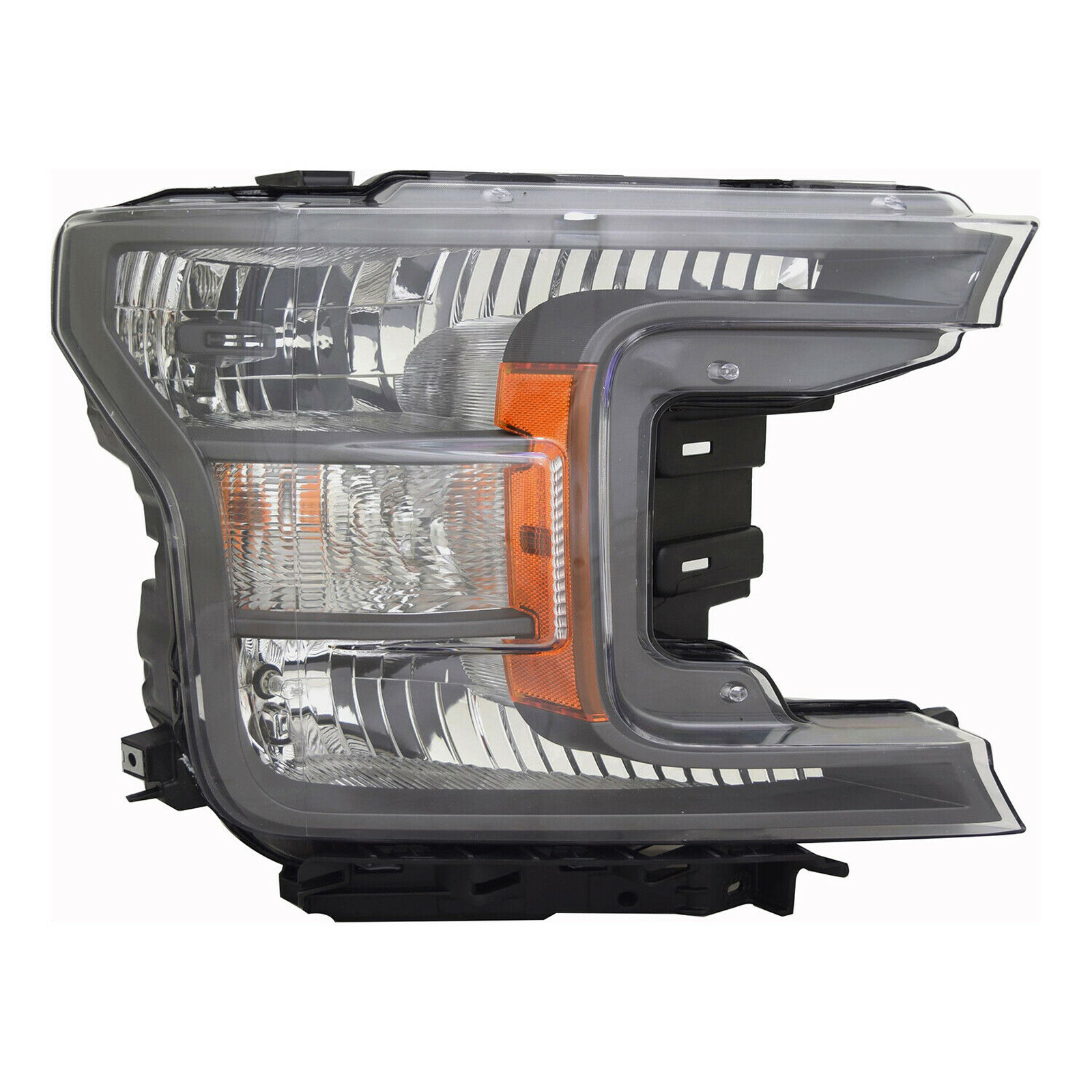 FO2503373U ford pickup f150 2018 2020 right headlight halogen with dark housing fo2503373u 2
