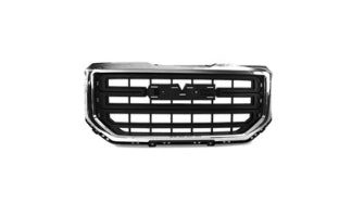 GMC SIERRA PICKUP 2014-2018 — GRILLE; CHROME FRAME/TEXTURED BLACK INSERT; FOR BASE; 2016-2018/LTD 2019 (OE 23496234)