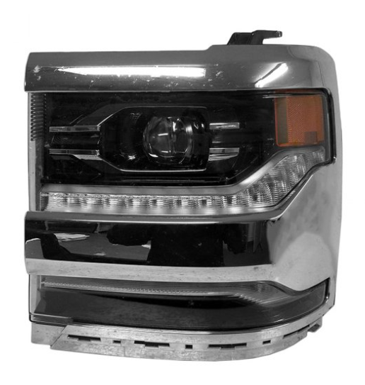 CHEVROLET SILVERADO PICKUP 2014-2018 — LED HEADLIGHT LH; CHROME BEZEL; 1500 2016-2018