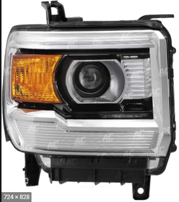 GMC SIERRA PICKUP 2014-2018 — HALOGEN HEADLIGHT RH; W/O LED; SIERRA/DENALI 1500 14-15; SIERRA/DENALI 25-3500 15-19