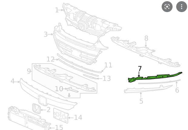 HONDA ACCORD 2018-2022 — HEADLIGHT MOLDING LH; TEXTURED BLACK; BASE; SEDAN/HYB 2021-2022