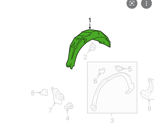 HONDA CRV 2012-2016 — REAR FENDER LINER LH; HEAT FORMED; CRV 2012-2016