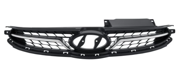 HYUNDAI ELANTRA 2011-2013 — GRILLE; BLACK/CHROME MOLDING; KOREA BUILT; SEDAN LIMITED 2011-2013